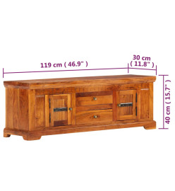 Meuble TV 119x30x40 cm Bois d'acacia massif