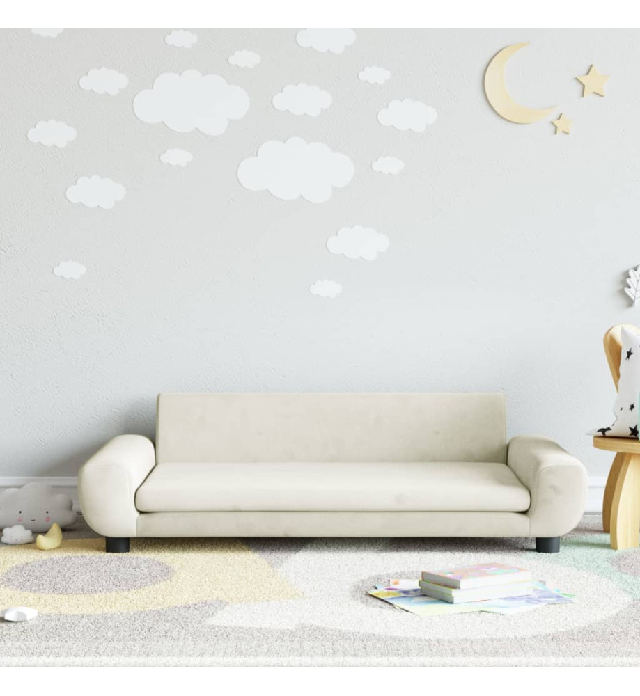 Canapé pour enfants crème 100x54x33 cm velours