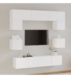 Ensemble de meubles TV 8 pcs Blanc Bois d'ingénierie