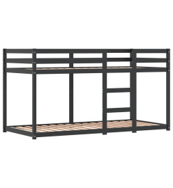Lit superposé avec rideaux rose 90x190 cm bois pin massif