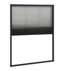 Moustiquaire plissée pour fenêtre Aluminium Anthracite 60x80 cm