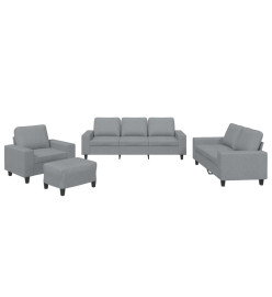 Ensemble de canapés 4 pcs gris clair tissu