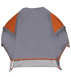 Tente de camping à dôme 1 personne gris et orange imperméable