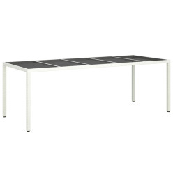 Ensemble à manger de jardin et coussins 11pcs blanc rotin verre