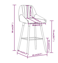 Tabouret de bar Noir Tissu