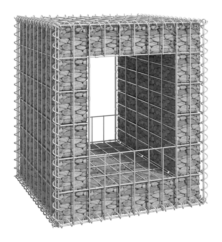 Poteau à panier de gabion 50x50x60 cm Fer