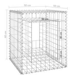 Poteau à panier de gabion 50x50x60 cm Fer