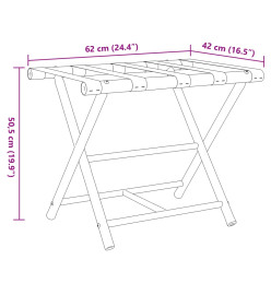 Porte-bagages pliant 62x42x50,5 cm bambou