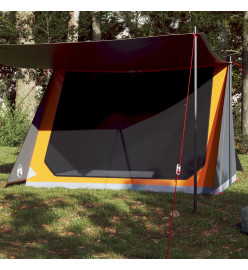 Tente de camping 2 personnes gris et orange imperméable