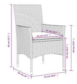 Ensemble à manger de jardin et coussins 9 pcs blanc rotin verre