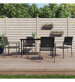 Chaises de jardin lot de 4 noir 54x62,5x89 cm résine tressée