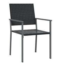 Chaises de jardin lot de 4 noir 54x62,5x89 cm résine tressée