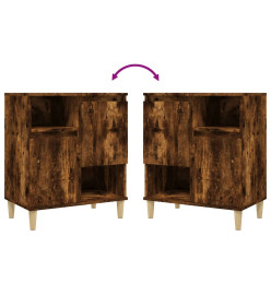 Buffets 3 pcs chêne fumé 60x35x70 cm bois d'ingénierie