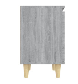 Table de chevet avec pieds en bois Sonoma gris 40x30x50 cm