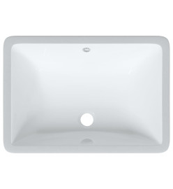 Évier salle de bain blanc rectangulaire céramique