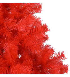 Sapin de Noël artificiel avec support rouge 210 cm PVC