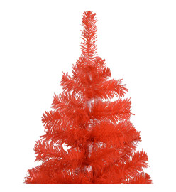 Arbre de Noël artificiel avec LED et boules Rouge 120 cm PVC