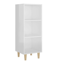 Buffet Blanc brillant 34,5x32,5x90 cm Bois d'ingénierie