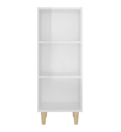 Buffet Blanc brillant 34,5x32,5x90 cm Bois d'ingénierie