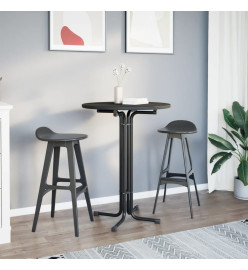 Table à manger noir Ø80x110 cm bois d'ingénierie et acier