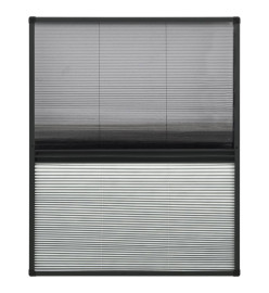 Moustiquaire plissée pour fenêtre Aluminium 60x80cm avec auvent