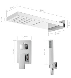 Système de douche Acier inoxydable 201 Argenté