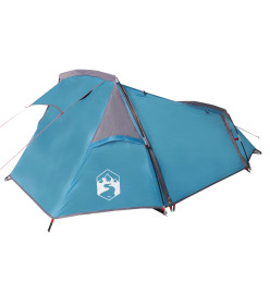 Tente de camping tunnel 2 personnes bleu imperméable