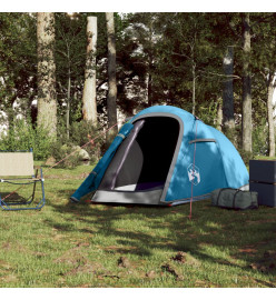 Tente de camping tunnel 2 personnes bleu imperméable