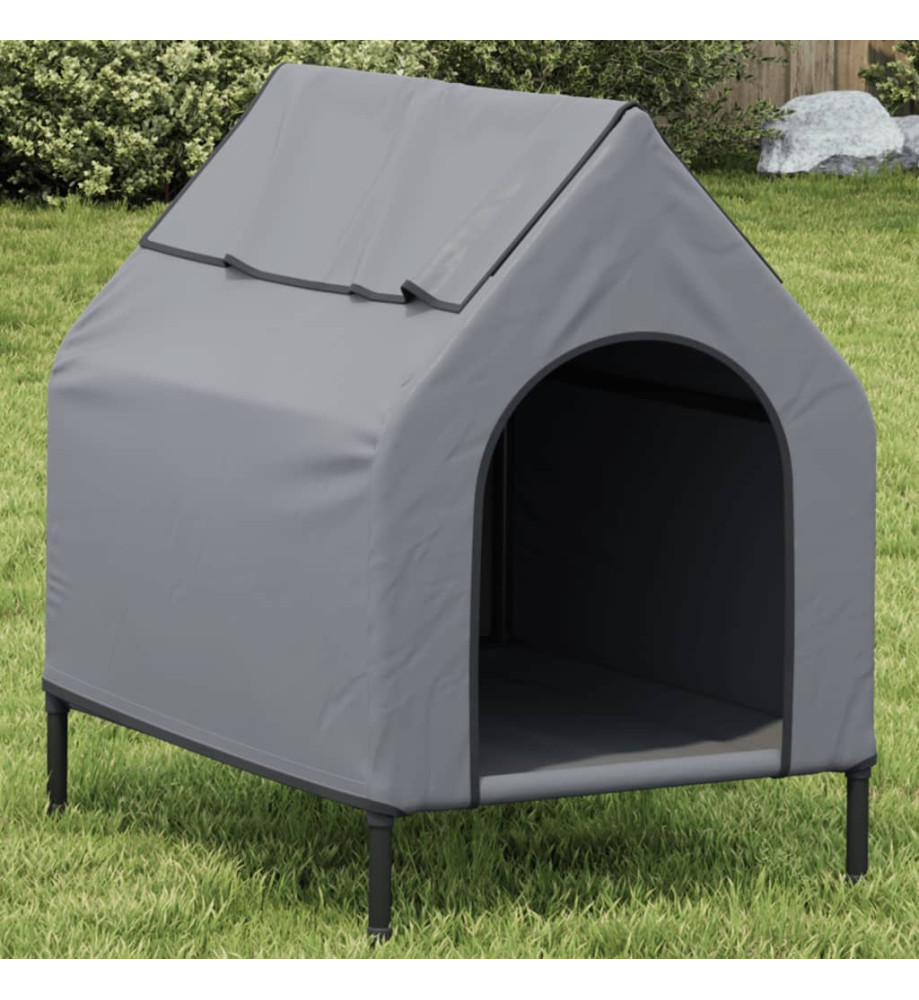 Niche pour chien anthracite tissu Oxford et acier