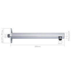 Bras de support de douche Carré Inox 201 Argenté 30 cm