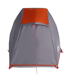 Tente de camping tunnel 1 personne gris et orange imperméable