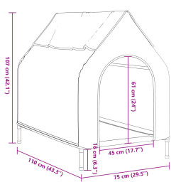 Niche pour chien anthracite tissu Oxford et acier