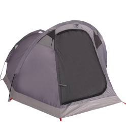 Tente de camping tunnel 3 personnes gris et orange imperméable