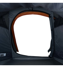 Tente de camping tunnel 3 personnes gris et orange imperméable