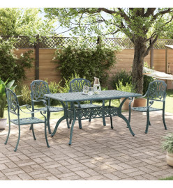 Ensemble à manger de jardin 5 pcs vert aluminium coulé