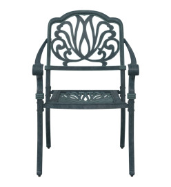 Ensemble à manger de jardin 5 pcs vert aluminium coulé