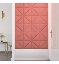 Panneaux muraux 12 pcs Rose 30x30 cm Velours 0,54 m²