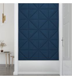 Panneaux muraux 12 pcs Bleu 30x30 cm Velours 0,54 m²