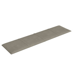 Panneaux muraux 12 pcs Gris clair 60x15 cm Velours 1,08 m²