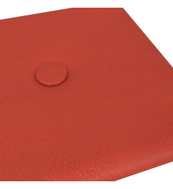 Panneaux muraux 12 pcs Rouge 30x15 cm Similicuir 0,54 m²