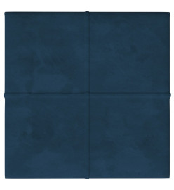 Panneaux muraux 12 pcs Bleu 30x30 cm Velours 1,08 m²