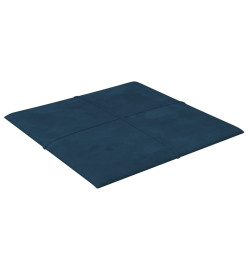 Panneaux muraux 12 pcs Bleu 30x30 cm Velours 1,08 m²