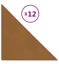 Panneaux muraux 12 pcs Marron 30x30 cm Velours 0,54 m²