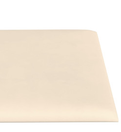 Panneaux muraux 12 pcs Crème 60x15 cm Velours 1,08 m²