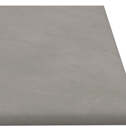 Panneaux muraux 12 pcs Gris clair 90x30 cm Velours 3,24 m²