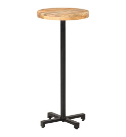 Table de bar Ronde Ø50x110 cm Bois de manguier brut