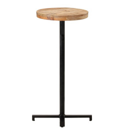Table de bar Ronde Ø50x110 cm Bois de manguier brut