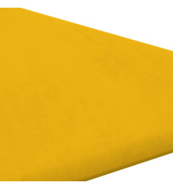 Panneaux muraux 12 pcs Jaune 30x30 cm Velours 0,54 m²