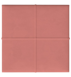 Panneaux muraux 12 pcs Rose 30x30 cm Velours 1,08 m²