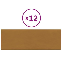 Panneaux muraux 12 pcs Marron 90x30 cm Velours 3,24 m²